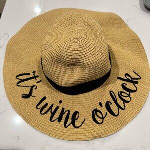 Trendy Floppy Hat "It's Wine O'Clock"